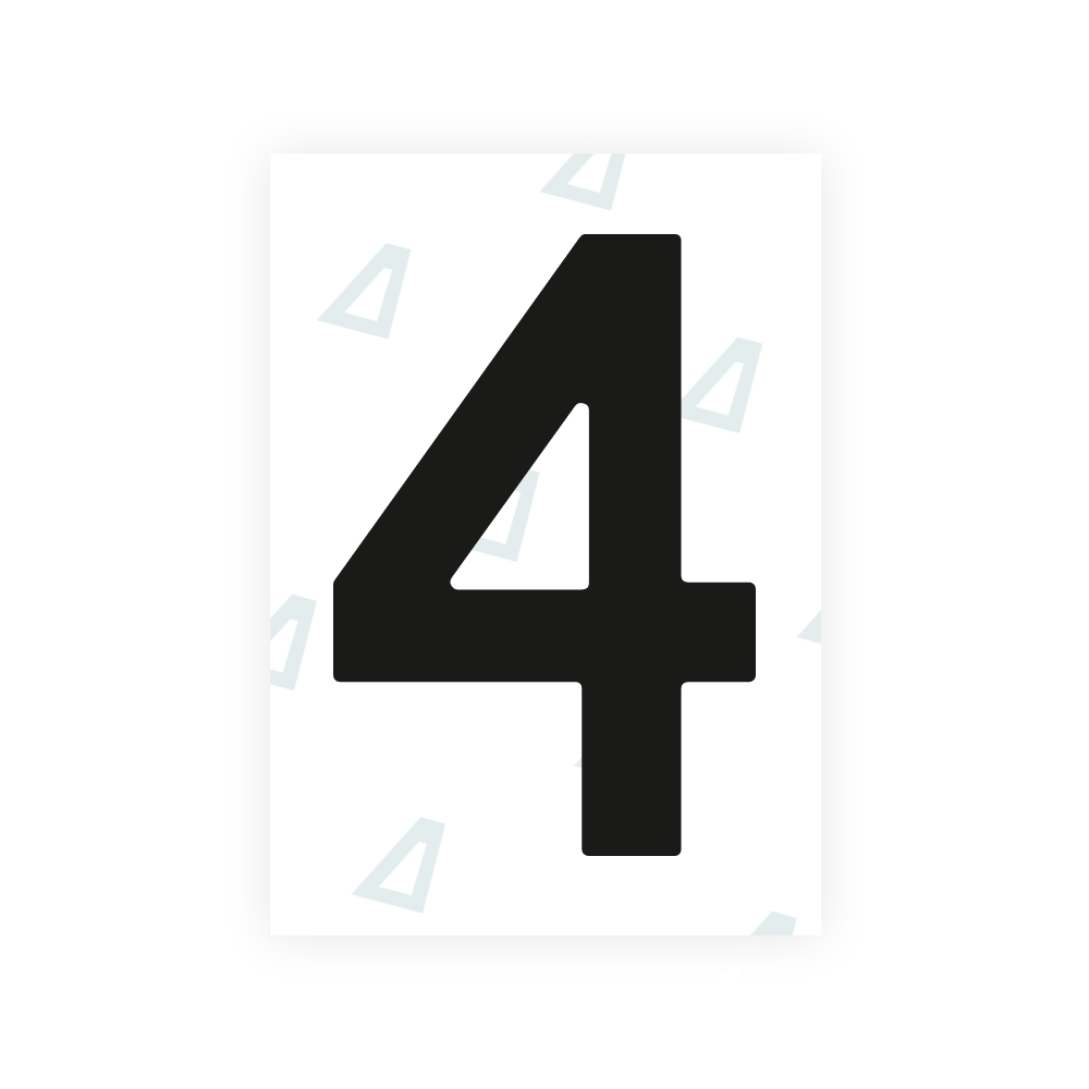 オランダのナンバープレート用 Alite ナノフィルム - シンボル「4」