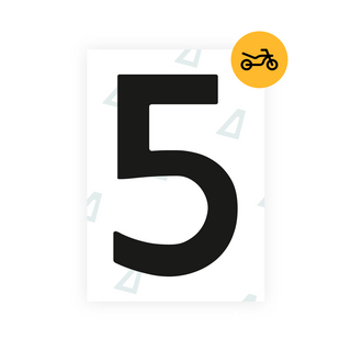 Black Alite Nanofilm for Netherlands moto license plates - Symbol "5"