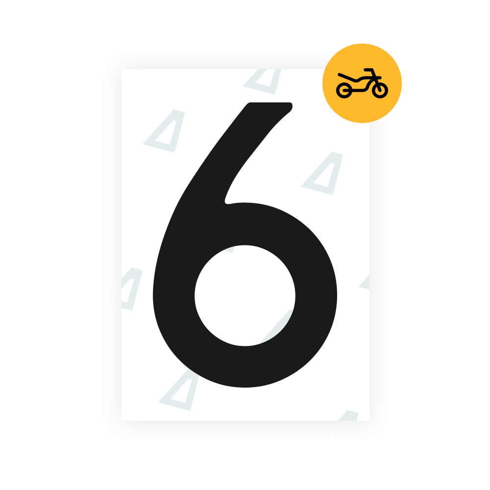 Bisque Alite Nanofilm for Netherlands moto license plates - Symbol "6"