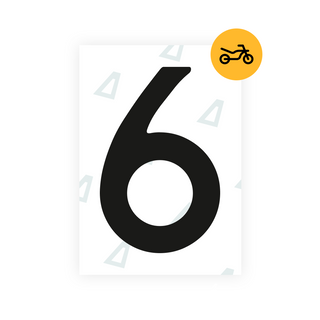 Bisque Alite Nanofilm for Netherlands moto license plates - Symbol "6"