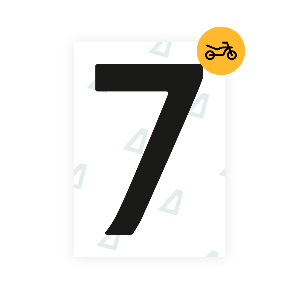 White Smoke Alite Nanofilm for Netherlands moto license plates - Symbol "7"
