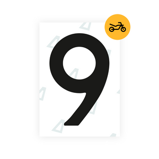 Bisque Alite Nanofilm for Netherlands moto license plates - Symbol "9"