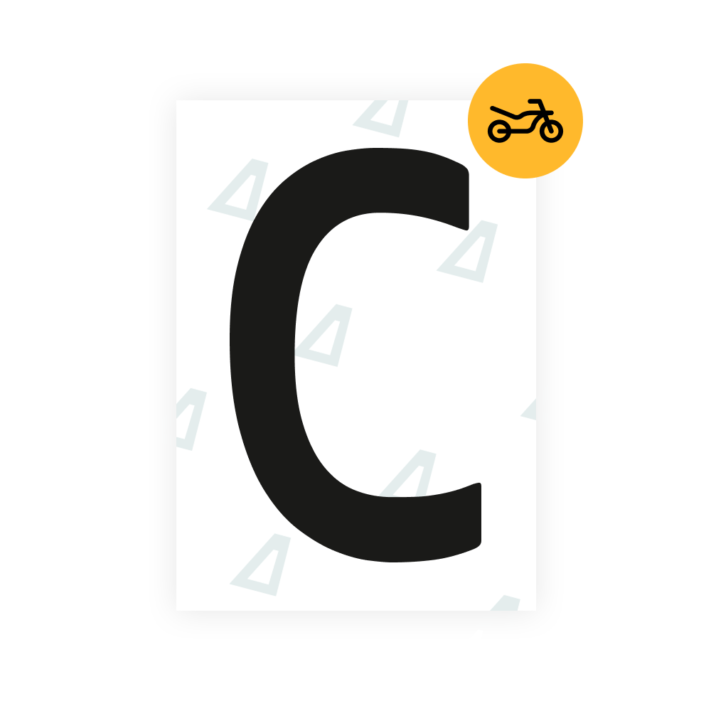Bisque Alite Nanofilm for Netherlands moto license plates - Symbol "C"