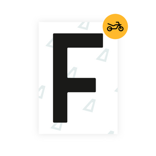 Bisque Alite Nanofilm for Netherlands moto license plates - Symbol "F"
