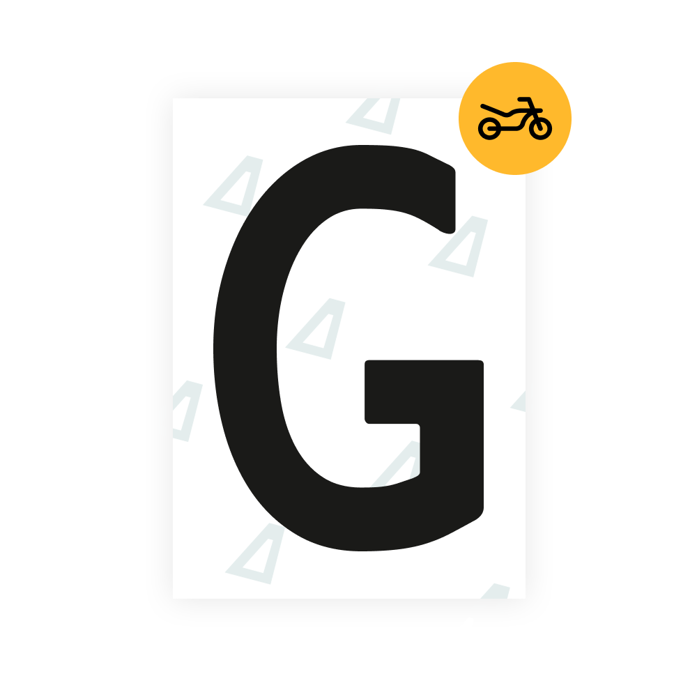 オランダのバイクナンバープレート用 Alite ナノフィルム - シンボル「G」