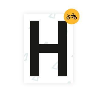 Bisque Alite Nanofilm for Netherlands moto license plates - Symbol "H"