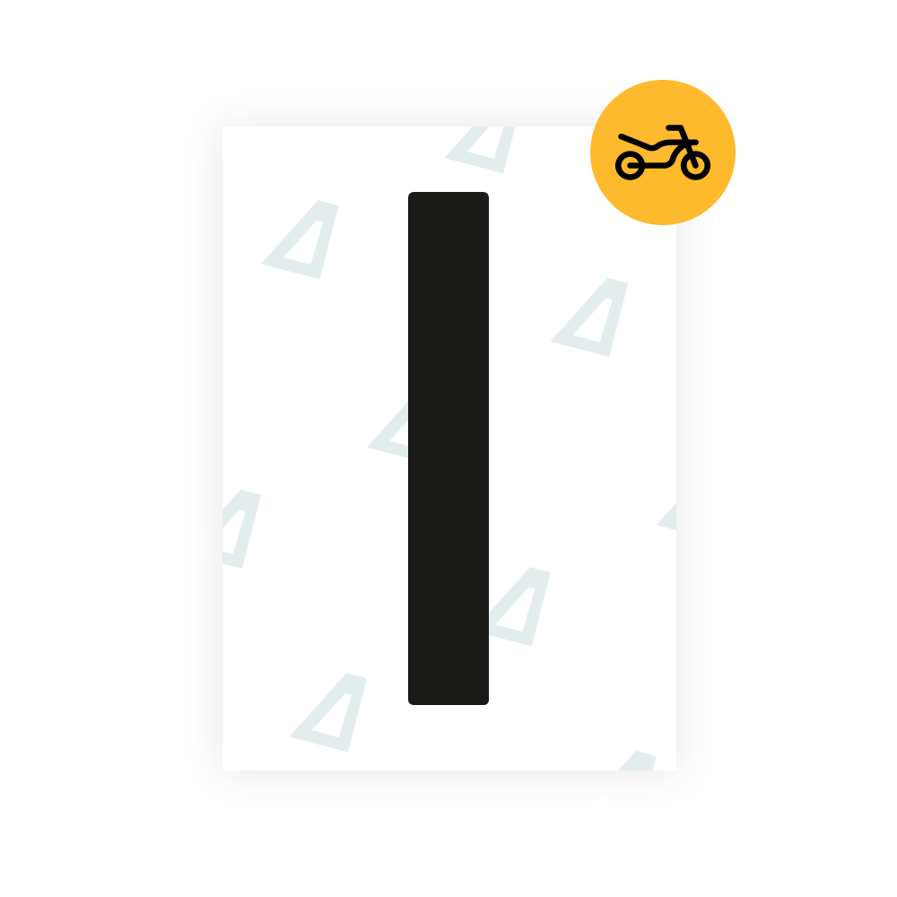 White Smoke Alite Nanofilm for Netherlands moto license plates - Symbol "I"