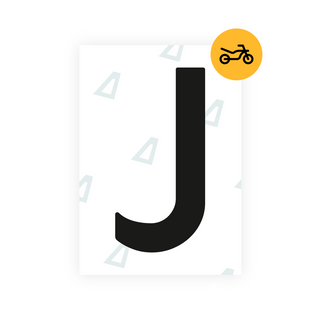 Black Alite Nanofilm for Netherlands moto license plates - Symbol "J"