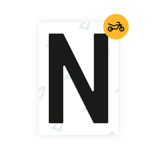 Black Alite Nanofilm for Netherlands moto license plates - Symbol "N"