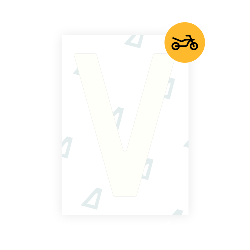 オランダのバイクナンバープレート用 Alite ナノフィルム - シンボル「V」
