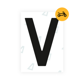 Bisque Alite Nanofilm for Netherlands moto license plates - Symbol "V"