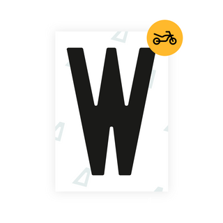 Black Alite Nanofilm for Netherlands moto license plates - Symbol "W"