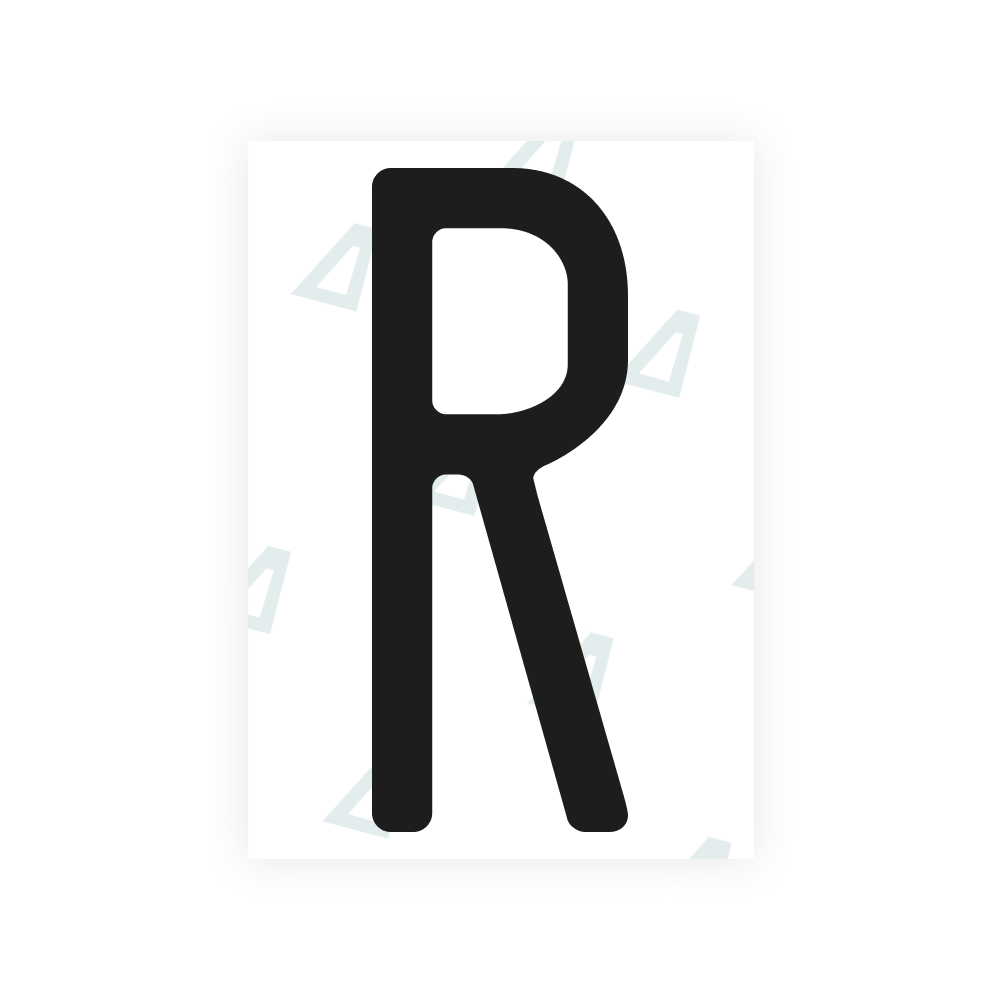 Alite Nanofilm pour les plaques d'immatriculation du Nigeria - Symbole "R"