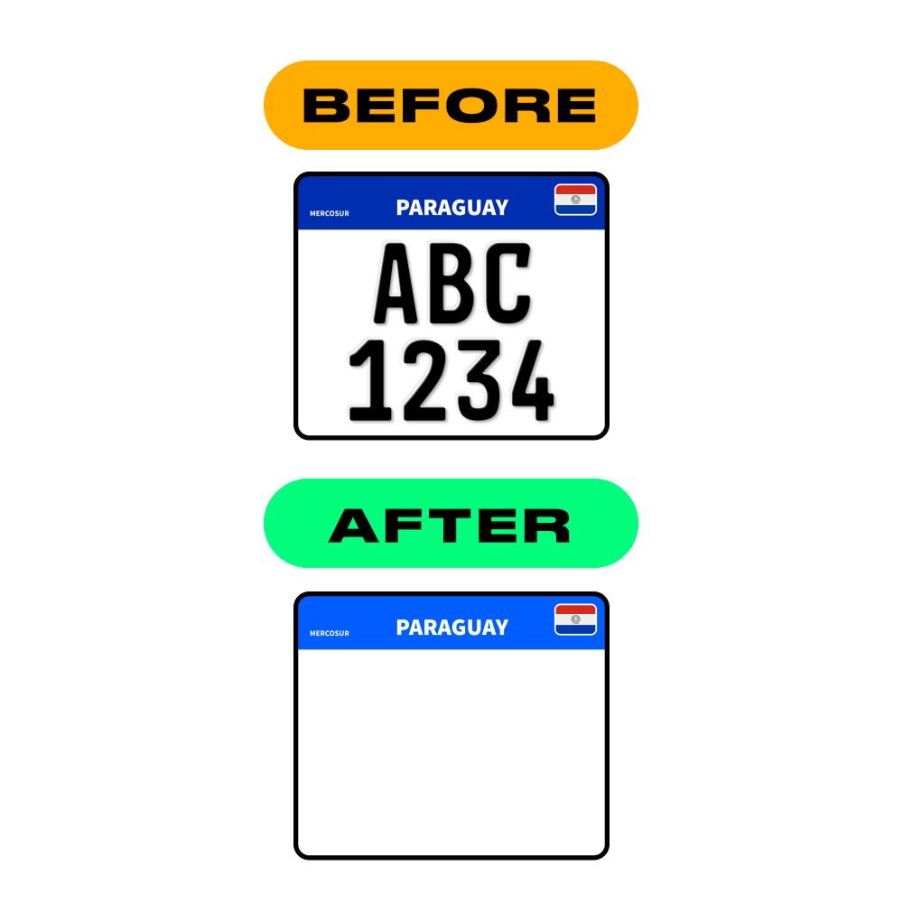Alite Nanofilm for Paraguay moto license plates - Symbol "E"