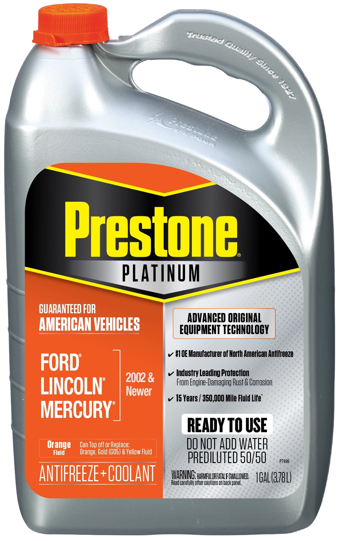 Prestone Platinum American Orange Antifreeze & Coolant Prediluted 50/50 1 Gallon