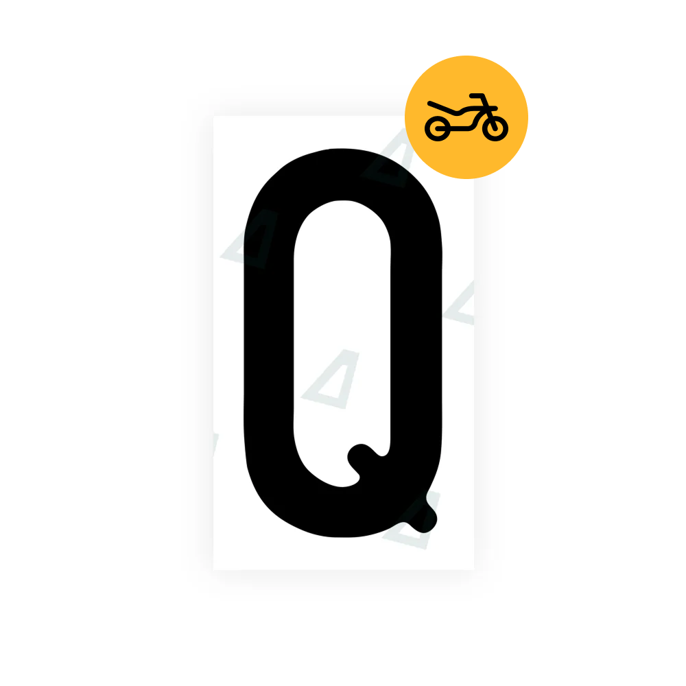 Alite Nanofilm for Switzerland Moto license plates - Symbol "Q" - Alite
