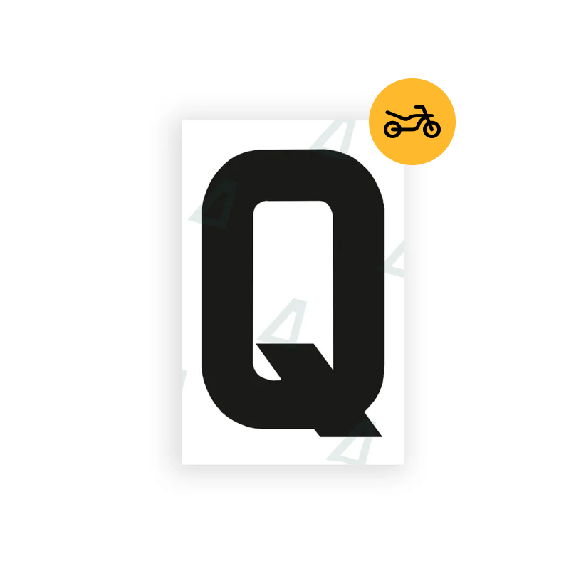 Alite Nanofilm for United Kingdom Moto license plates - Symbol "Q" - Alite