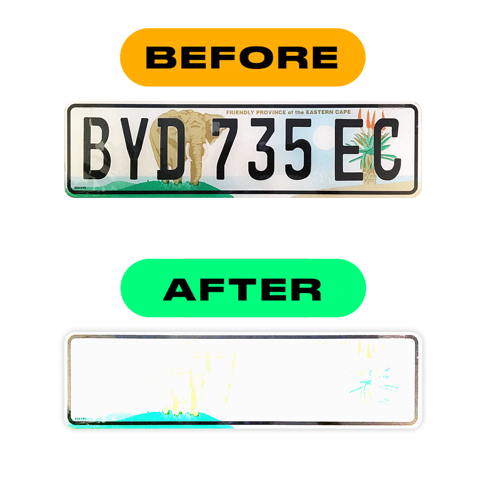 Alite Nanofilm for South Africa license plates - Symbol "E"