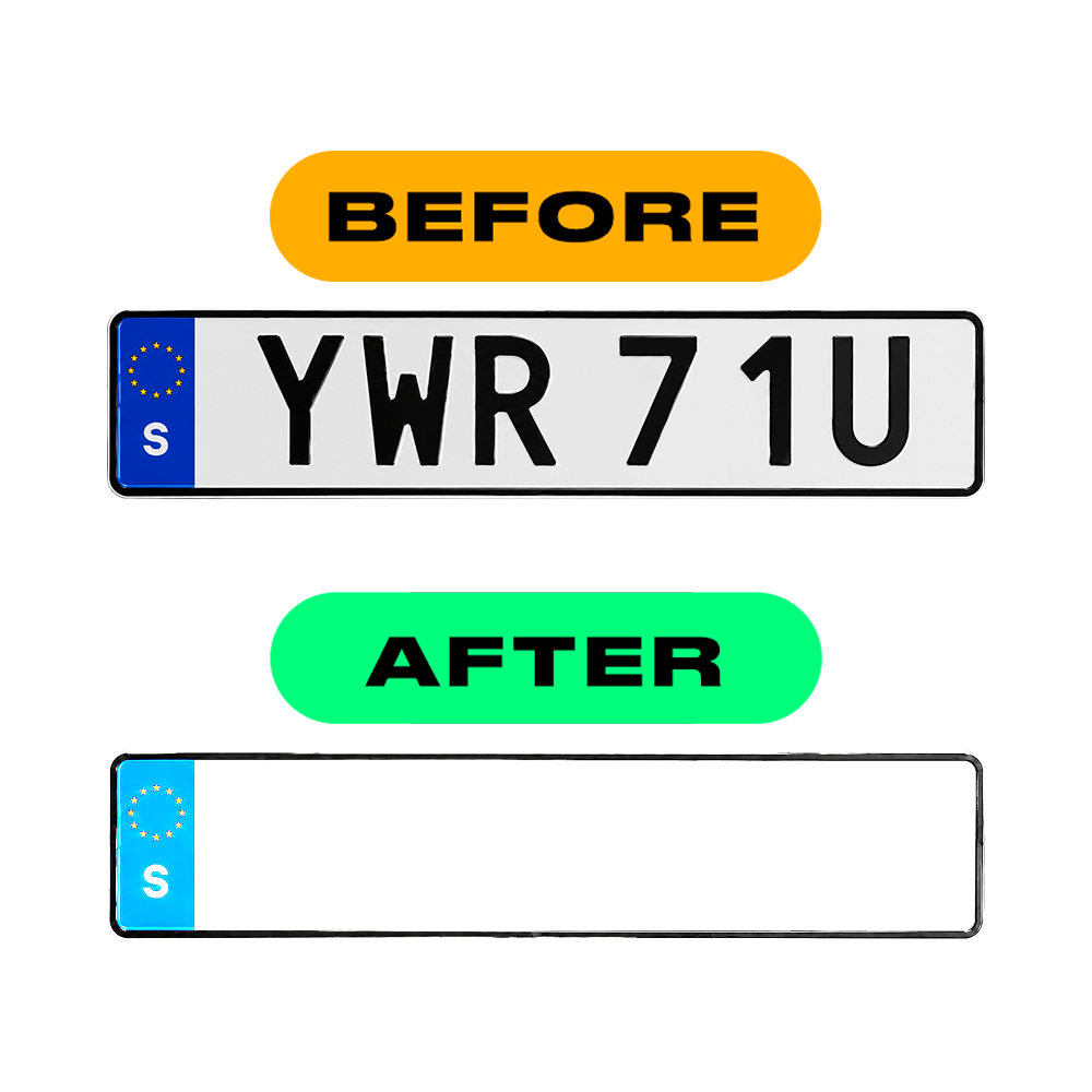 Alite Nanofilm for Sweden number plates - Symbol "E"