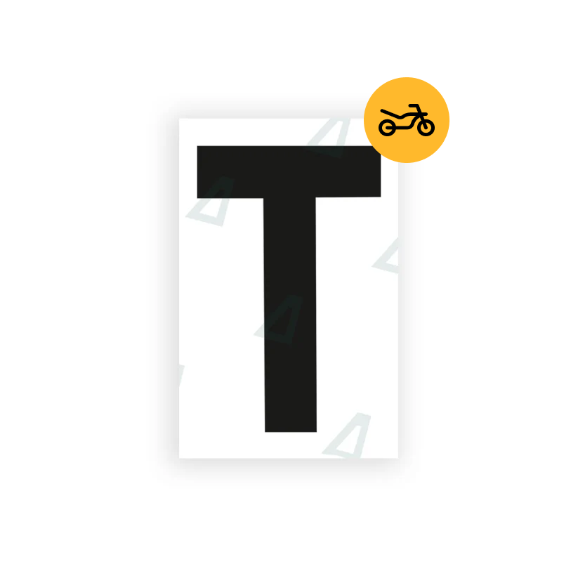 Alite Nanofilm for United Kingdom Moto license plates - Symbol "T" - Alite