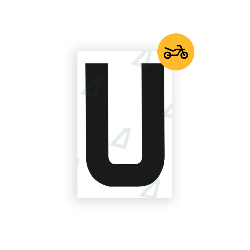 Alite Nanofilm for United Kingdom Moto license plates - Symbol "U" - Alite