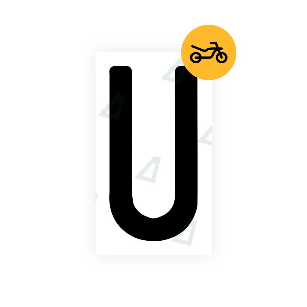 Alite Nanofilm for Switzerland Moto license plates - Symbol "U" - Alite