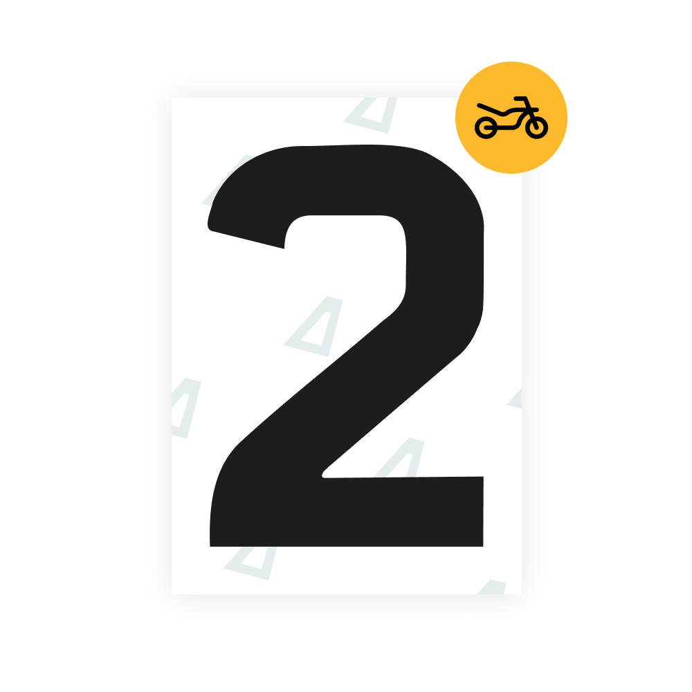Alite Nanofilm for United Kingdom (Bold) moto license plates - Symbol "2"