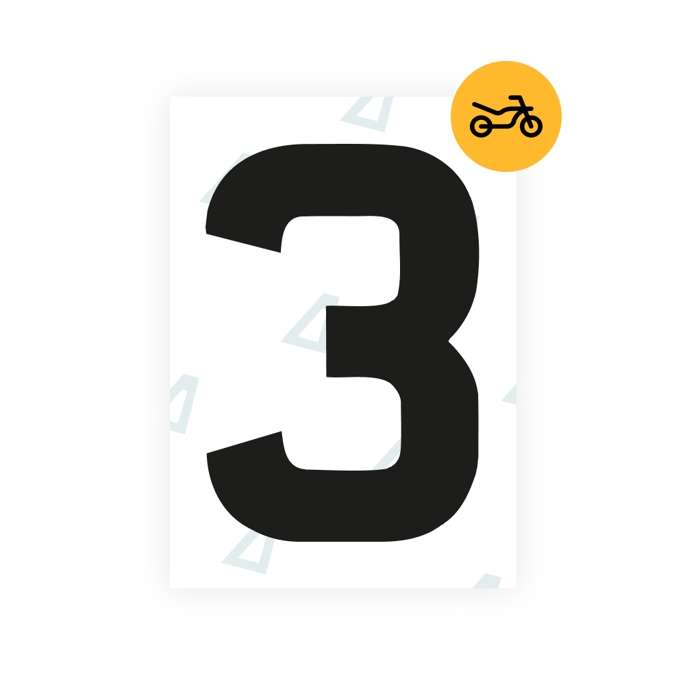 Alite Nanofilm for United Kingdom (Bold) moto license plates - Symbol "3"