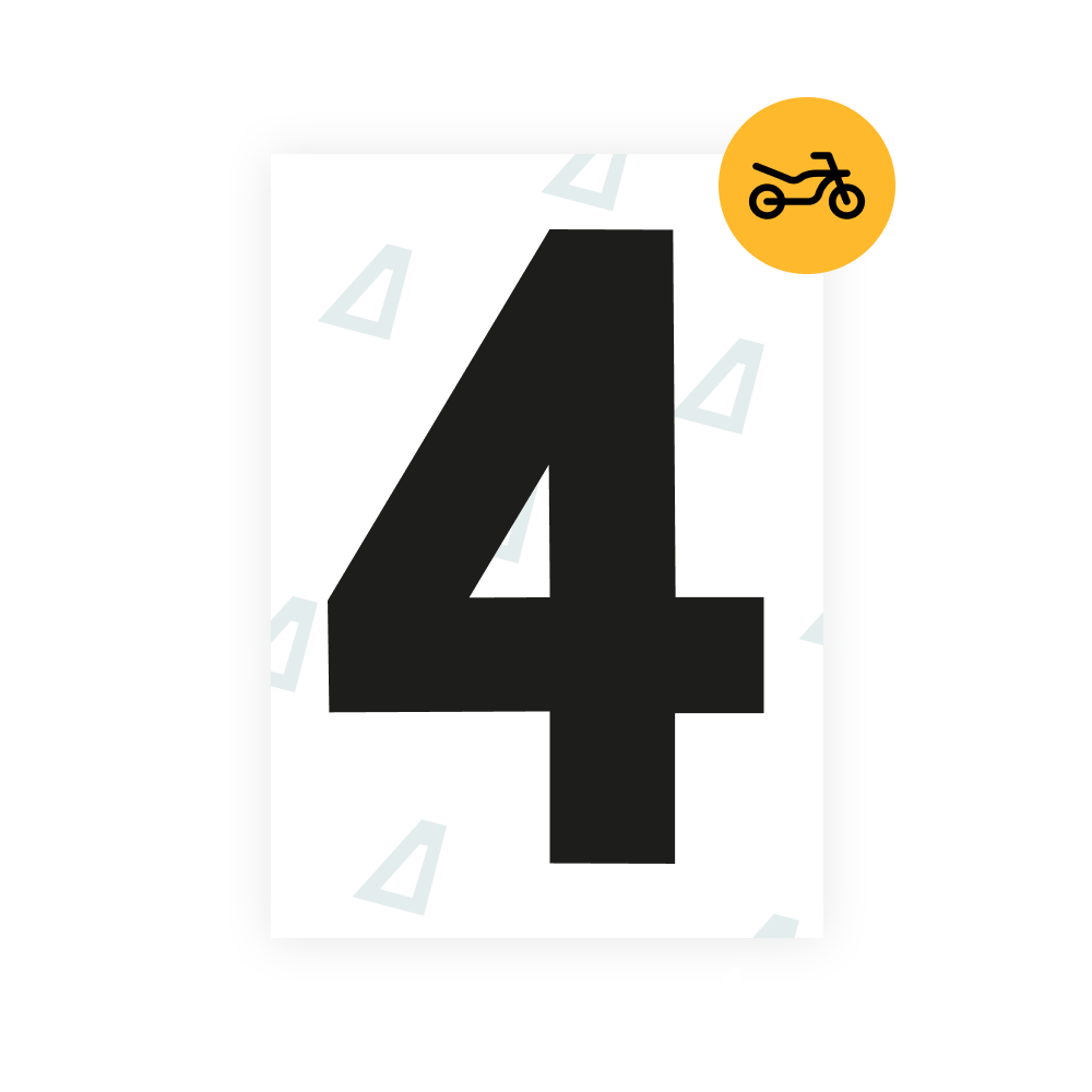Alite Nanofilm for United Kingdom (Bold) moto license plates - Symbol "4"