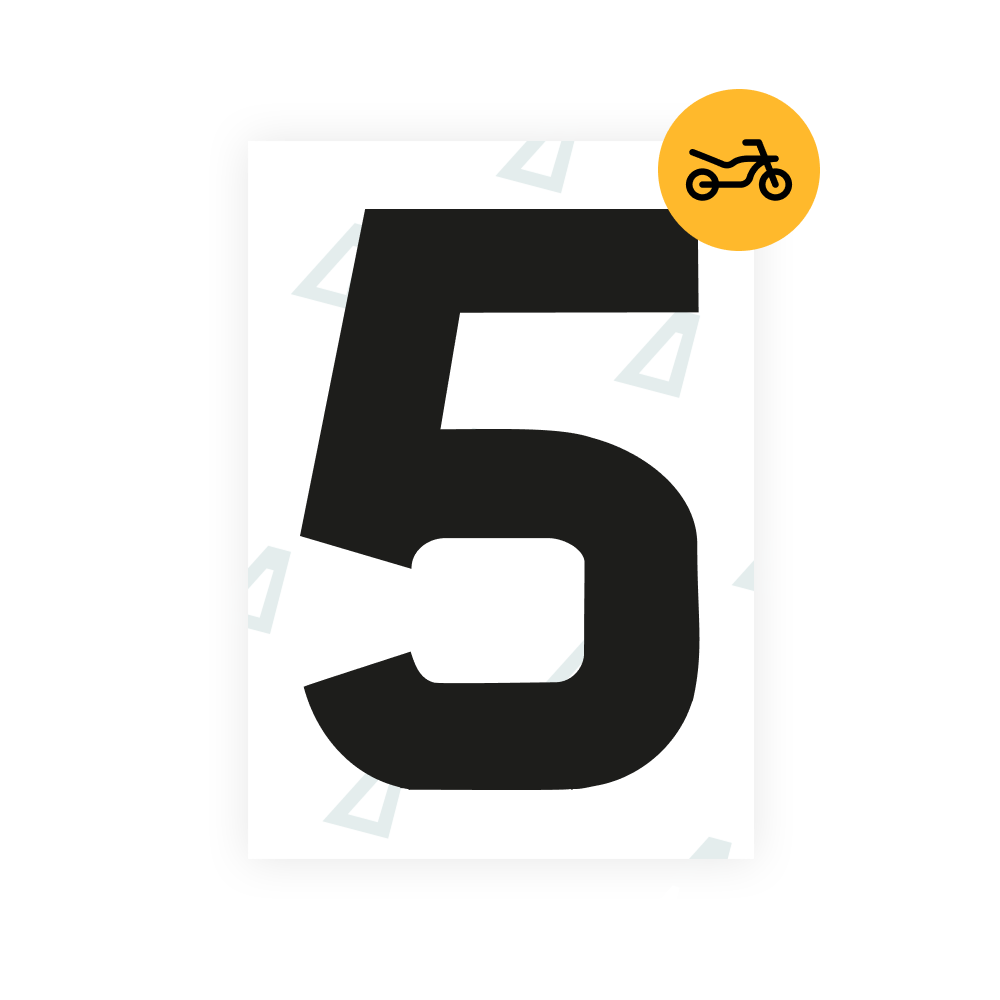 Alite Nanofilm for United Kingdom (Bold) moto license plates - Symbol "5"