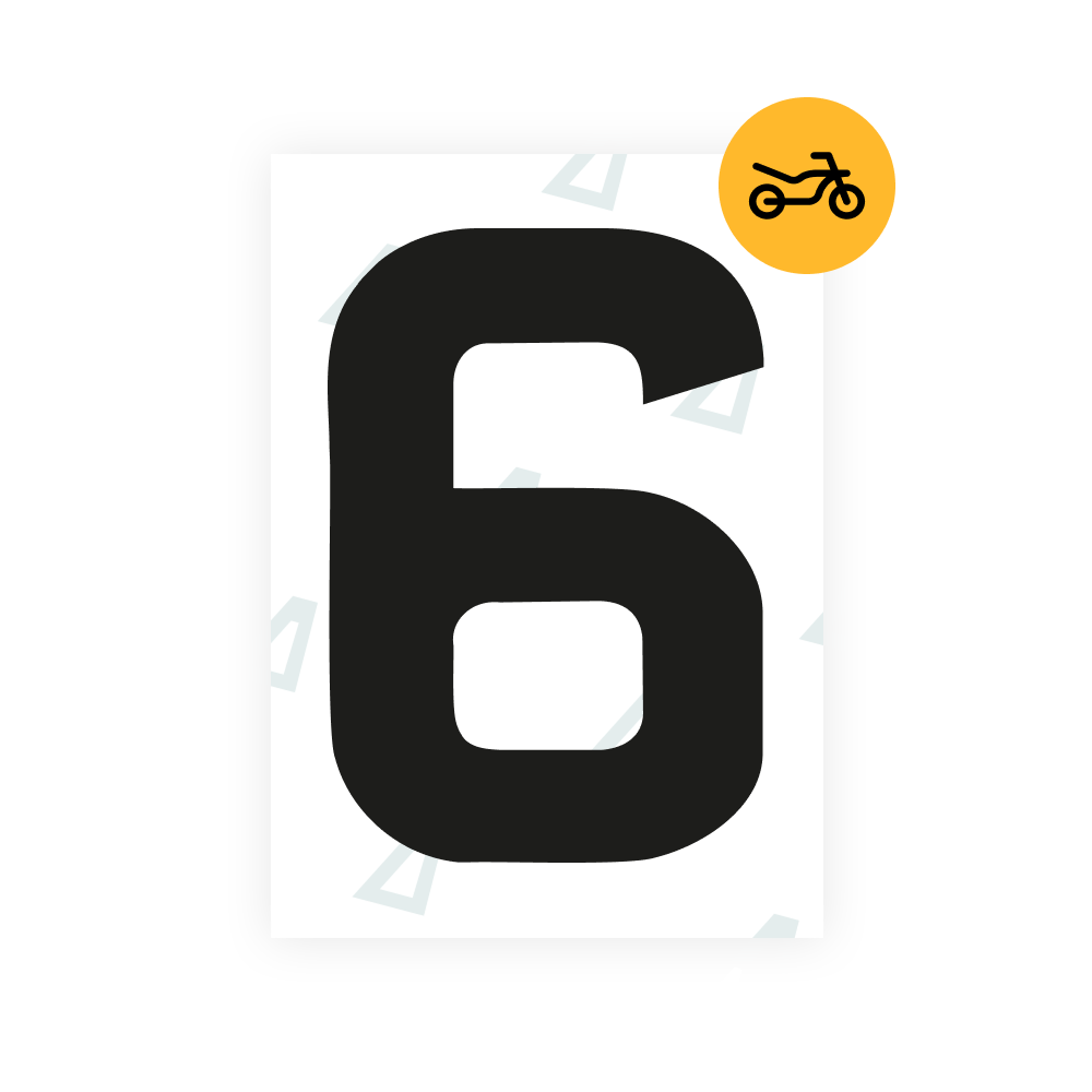 Alite Nanofilm for United Kingdom (Bold) moto license plates - Symbol "6"