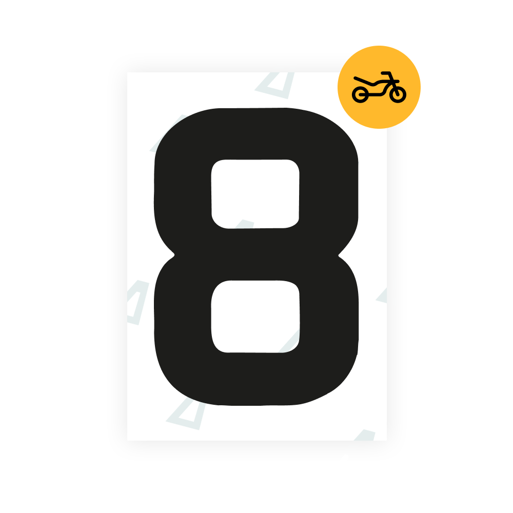 Alite Nanofilm for United Kingdom (Bold) moto license plates - Symbol "8"