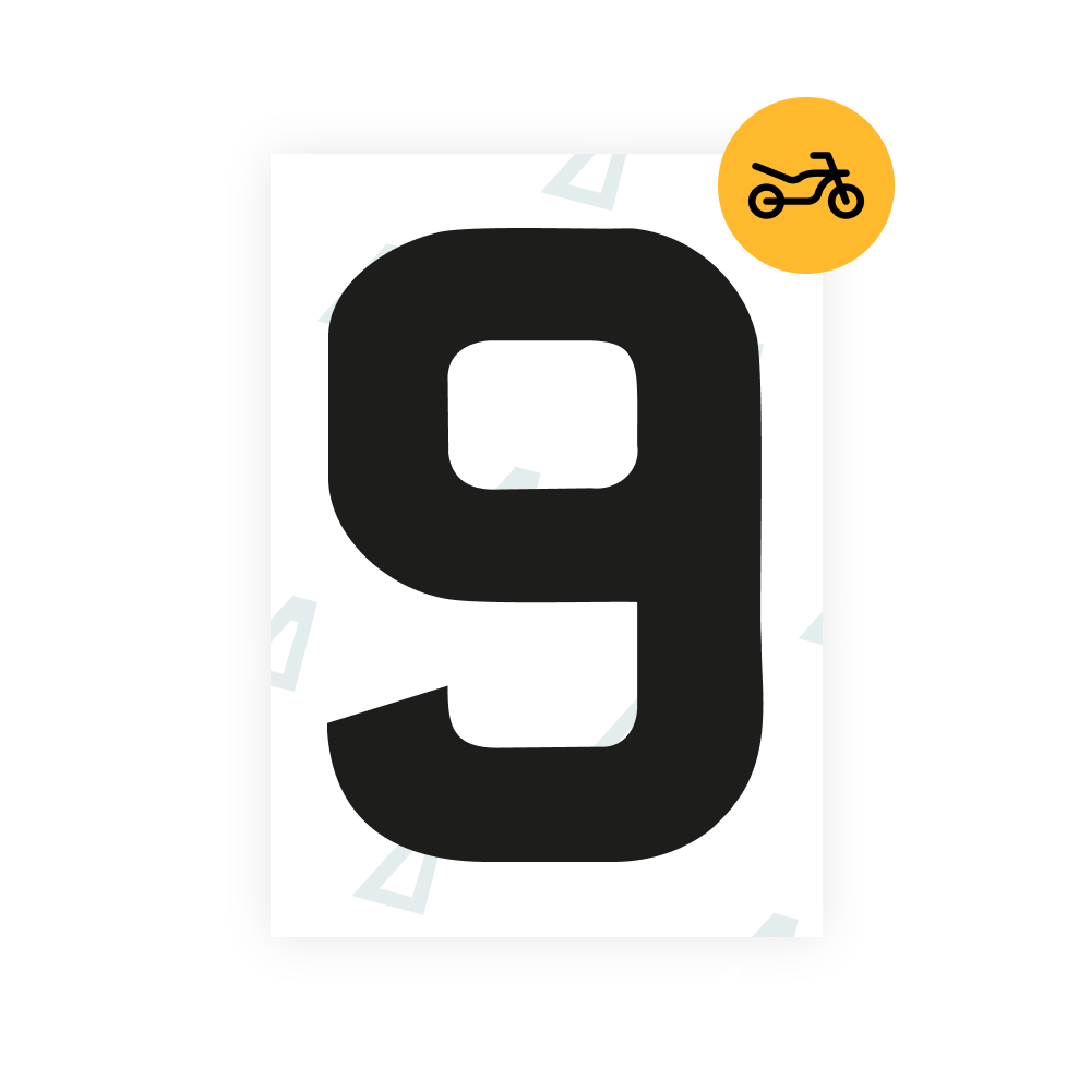 Alite Nanofilm for United Kingdom (Bold) moto license plates - Symbol "9"
