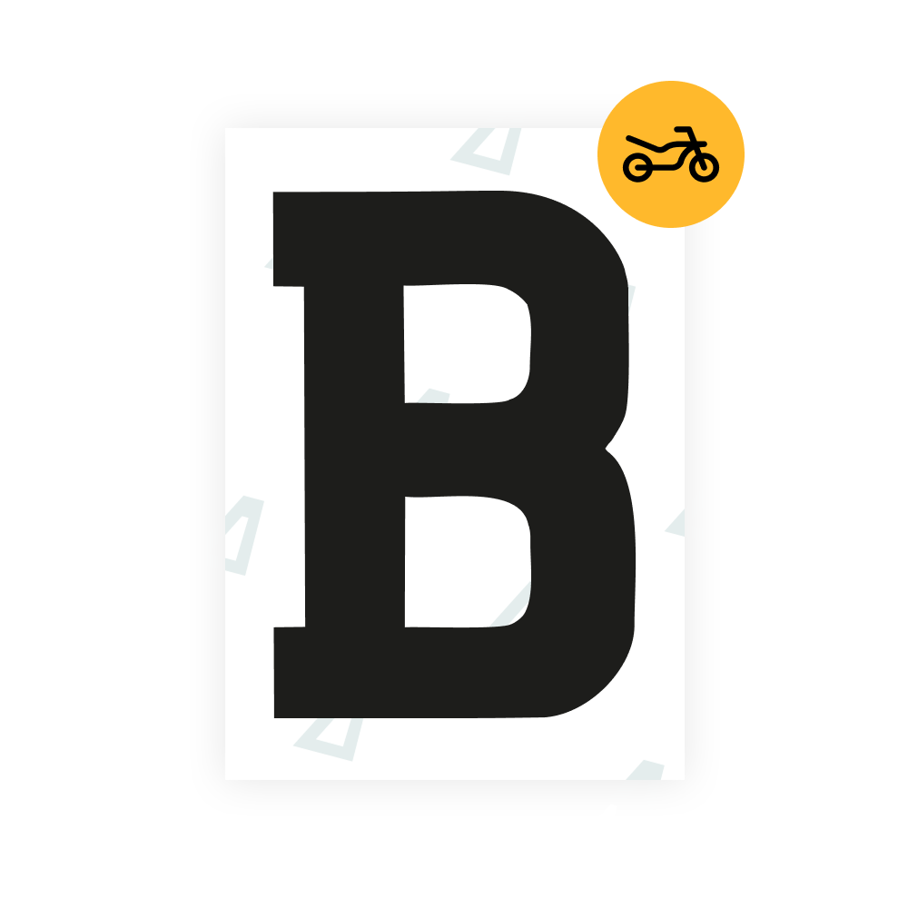 Alite Nanofilm for United Kingdom (Bold) moto license plates - Symbol "B"