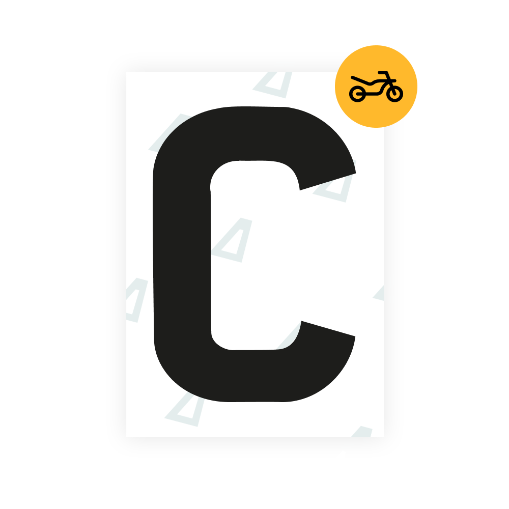 Alite Nanofilm for United Kingdom (Bold) moto license plates - Symbol "C"