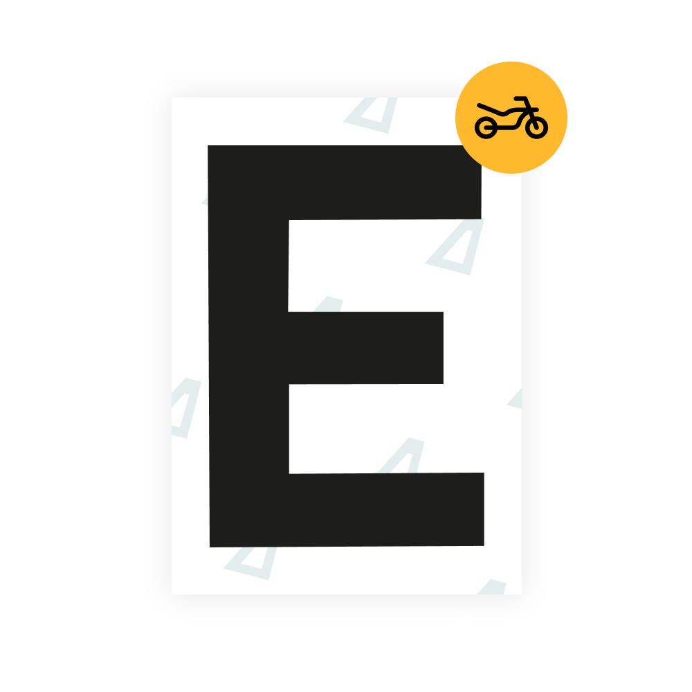 Alite Nanofilm for United Kingdom (Bold) moto license plates - Symbol "E"