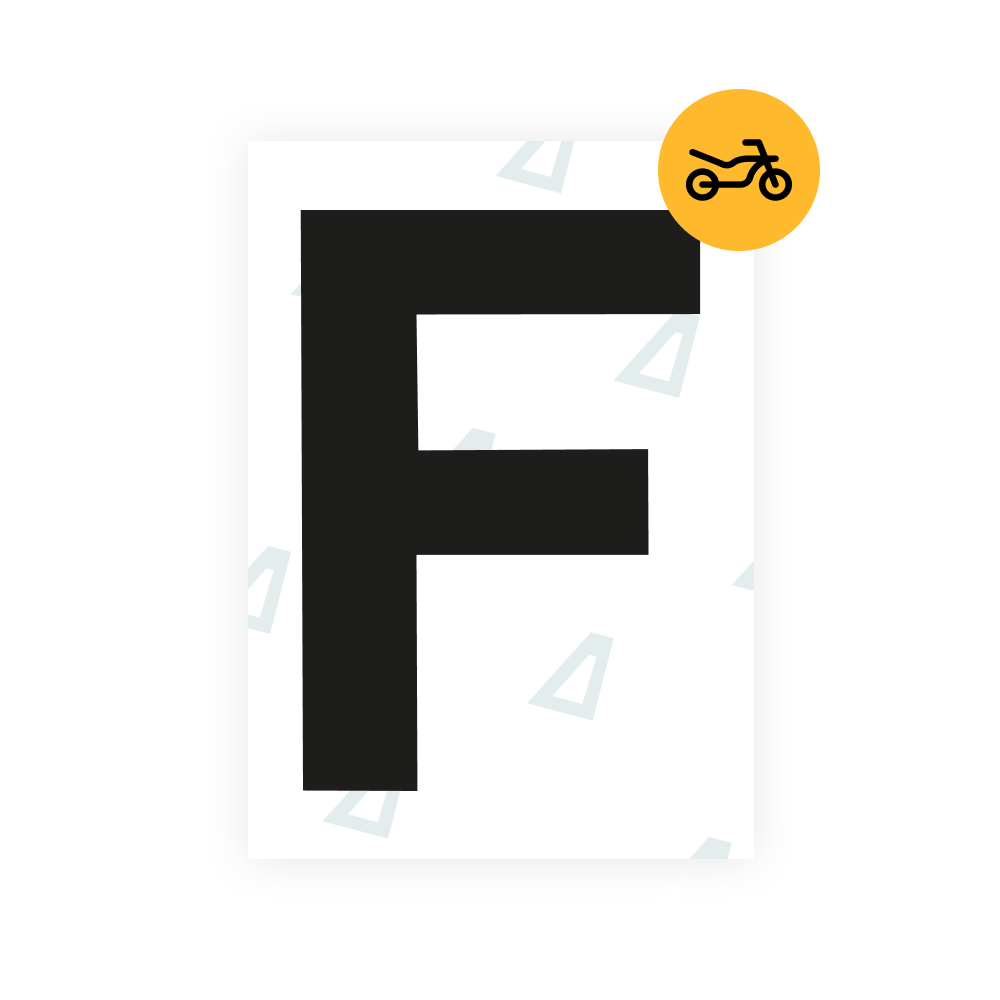 Alite Nanofilm for United Kingdom (Bold) moto license plates - Symbol "F"