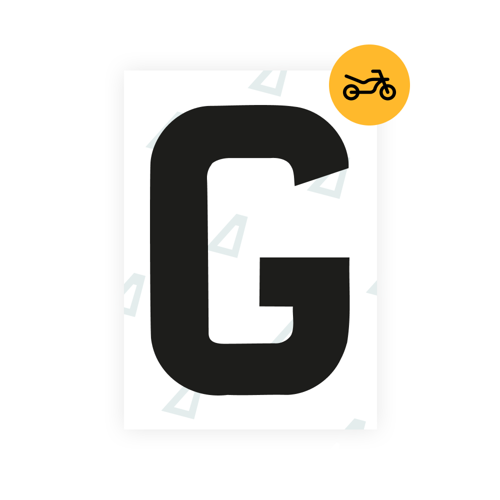 Alite Nanofilm für britische Motorradkennzeichen - Symbol "G"