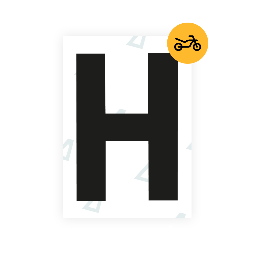 Alite Nanofilm for United Kingdom (Bold) moto license plates - Symbol "H"