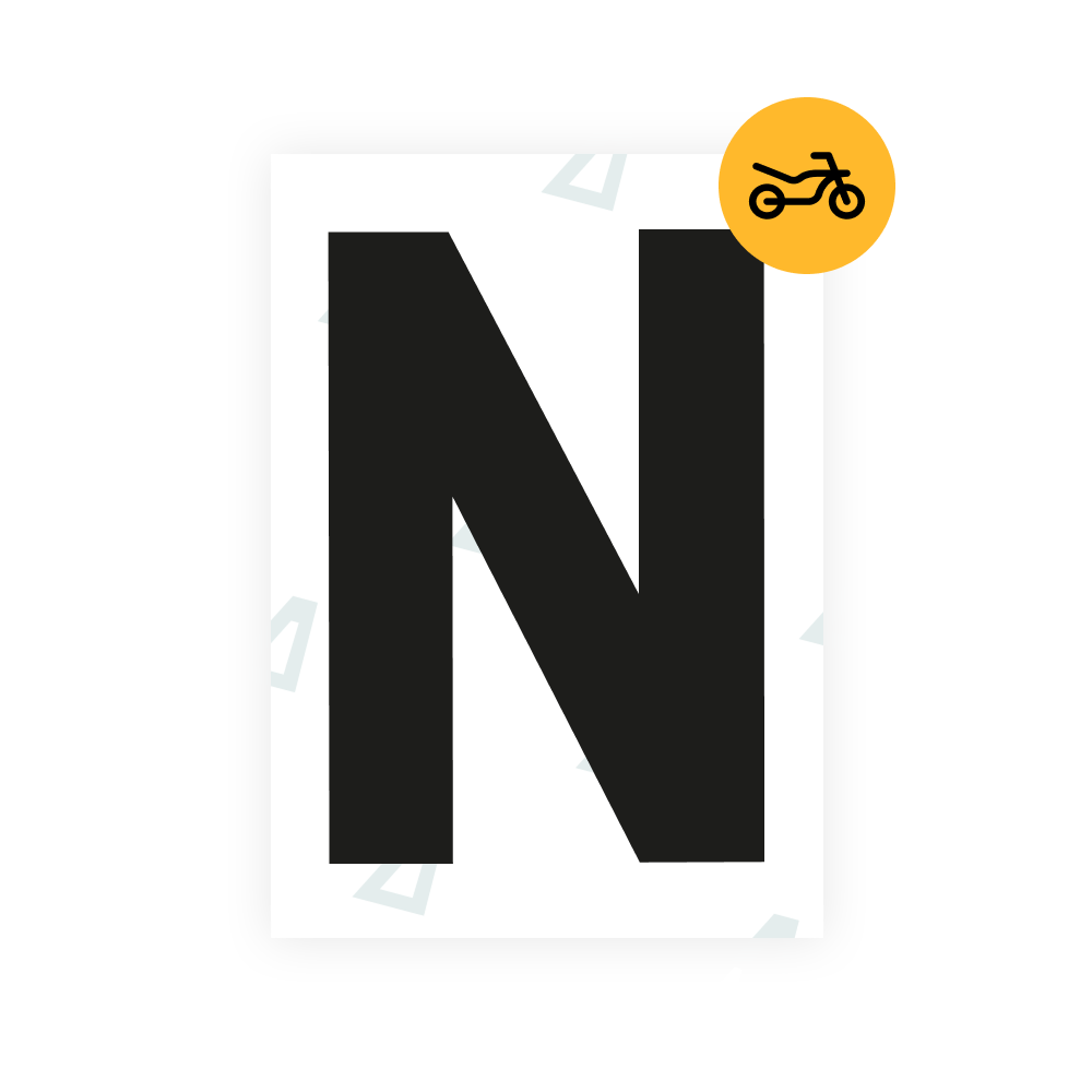 Alite Nanofilm for United Kingdom (Bold) moto license plates - Symbol "N"