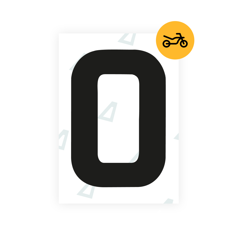 Alite Nanofilm para placas de matrícula de motociclos do Reino Unido - Símbolo "O"