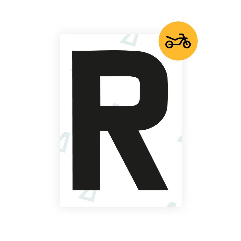 Alite Nanofilm for United Kingdom (Bold) moto license plates - Symbol "R"