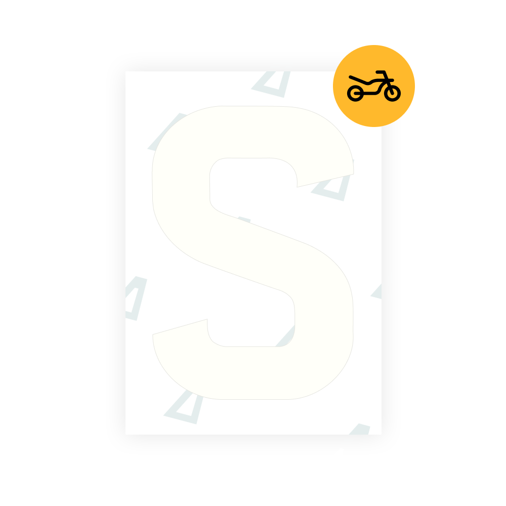Alite Nanofilm for United Kingdom (Bold) moto license plates - Symbol "S"