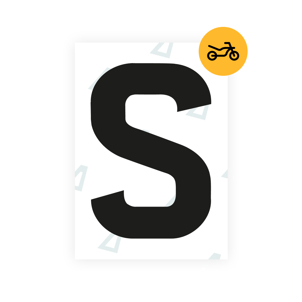 Alite Nanofilm for United Kingdom (Bold) moto license plates - Symbol "S"