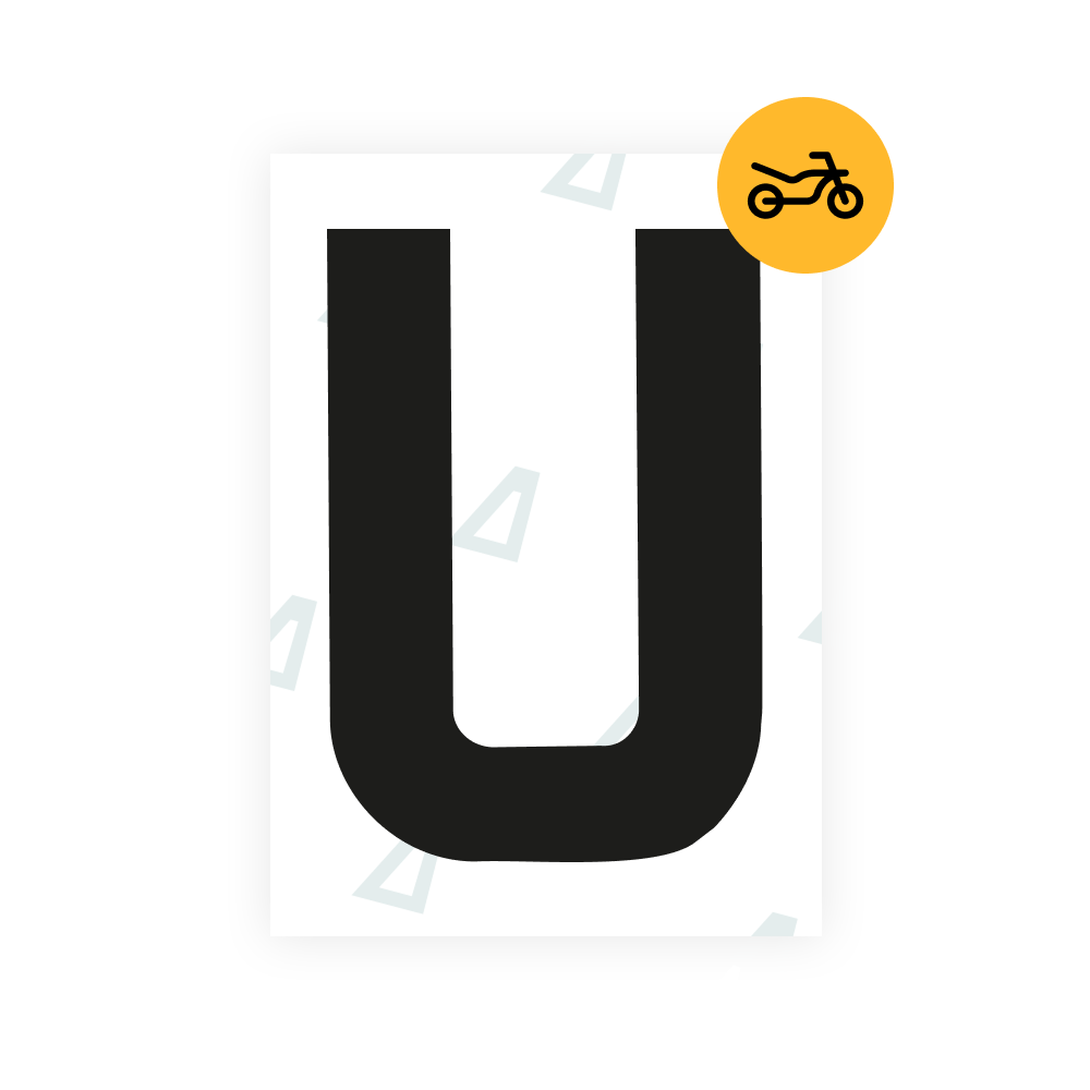 Alite Nanofilm for United Kingdom (Bold) moto license plates - Symbol "U"
