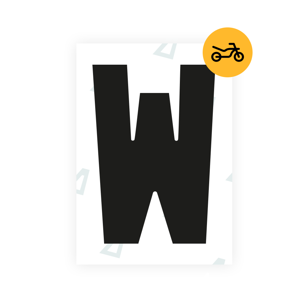Alite Nanofilm für britische Motorradkennzeichen - Symbol "W"