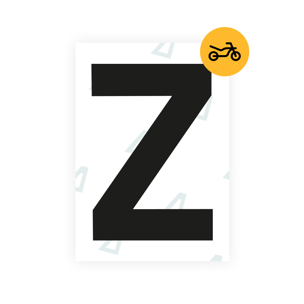 Alite Nanofilm for United Kingdom (Bold) moto license plates - Symbol "Z"
