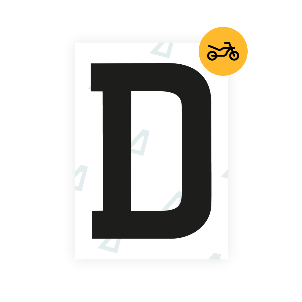Alite Nanofilm for United Kingdom (Thin) moto license plates - Symbol "D"