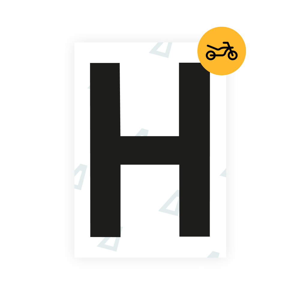 Alite Nanofilm for United Kingdom (Thin) moto license plates - Symbol "H"