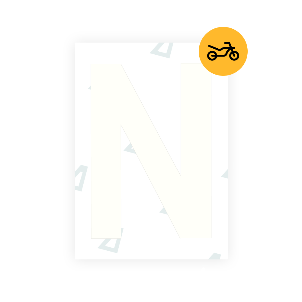 Nanofilm Alite para matrículas de moto del Reino Unido - Símbolo "Z"